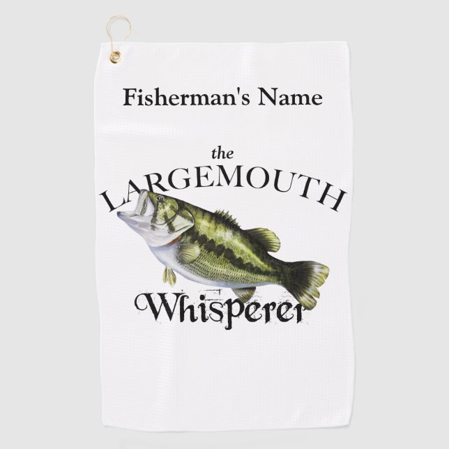 Persönliches Largemouth Whisperer Leichtfisch Hand Golfhandtuch (Vorderseite)