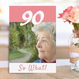 Persönliches lustiges positives Foto zum 90. Gebur Karte