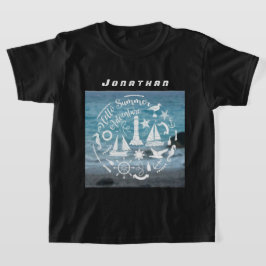 Persönliches maritimes Thema Hallo Sommerabenteuer T-Shirt