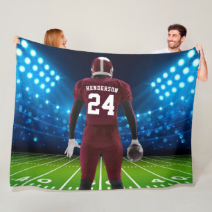 Persönliches Maroon-Trikot-Fußballspieler Fleecedecke