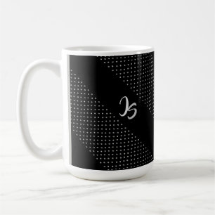 Persönliches Monogramm geometrisches, trendy Schw Kaffeetasse