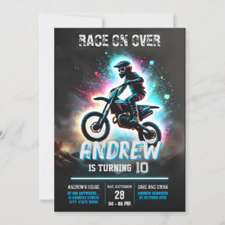 Persönliches Motocross Dirt Motorbike Boy Birthday Einladung