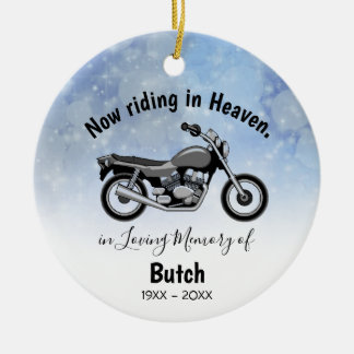 Persönliches Motorrad-Ornament "In Loving Memory" Keramik Ornament