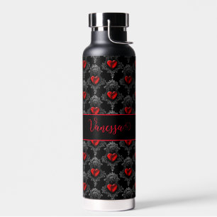 Persönliches rotes Goth-Herz  Trinkflasche