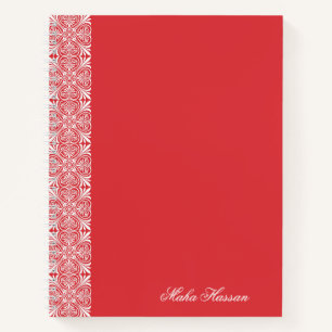 Persönliches rotes Mohn-Blumen-Notizbuch Notizbuch