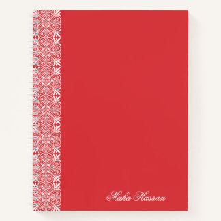 Persönliches rotes Mohn-Blumen-Notizbuch   Notizbuch