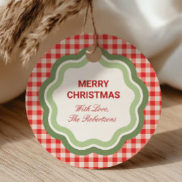 Persönliches Rotkariertes Klassisches Weihnachtsge Geschenkanhänger