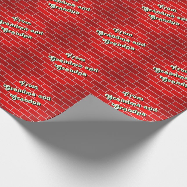 Persönliches Rotstein-Weihnachten Geschenkpapier (Ecke)