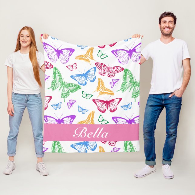 Persönliches Schmetterlingsmuster Fleecedecke (Beispiel)