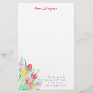 Persönliches stationäres des BlumenAquarells Briefpapier