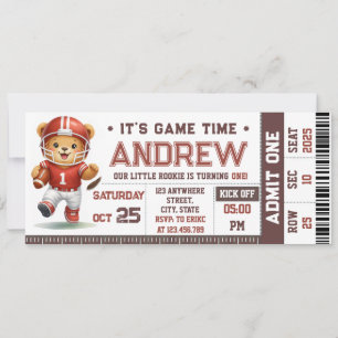 Persönliches Süßes American Football Ticket Geburt Einladung