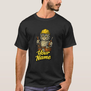 Persönliches Süßes Scottish Fold Katze Elektriker T-Shirt
