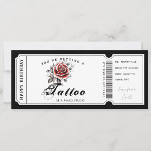 Persönliches Tattoo-Geschenkgutschein-Vorlage Einladung