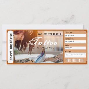 Persönliches Tattoo-Geschenkgutschein-Vorlage Einladung