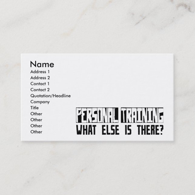 Persönliches Training, was sonst dort ist? Visitenkarte (Vorderseite)