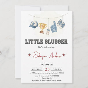 Persönliches Vintage-Sport-Baby-Shower-Weiß-Thema Einladung