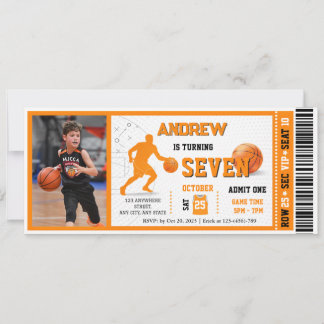 Persönliches VIP-Basketballspiel-Geburtstags-Ticke Einladung