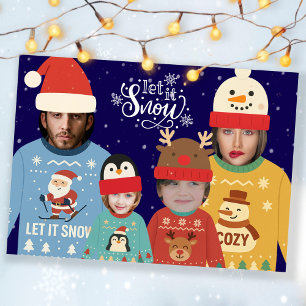 Persönliches Weihnachtsfoto Familie Feiertagskarte