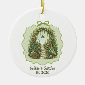 Persönliches Weihnachtsgeschenk für einen Gärtner. Keramik Ornament
