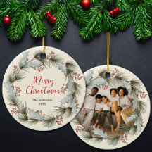 Persönliches Weihnachtsgeschenk mit Kranz Familien