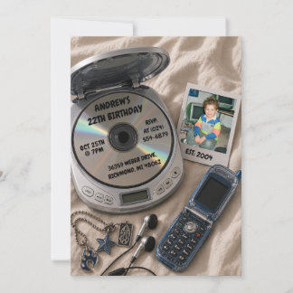 Persönliches Y2K-Geburtstagsfoto Einladung