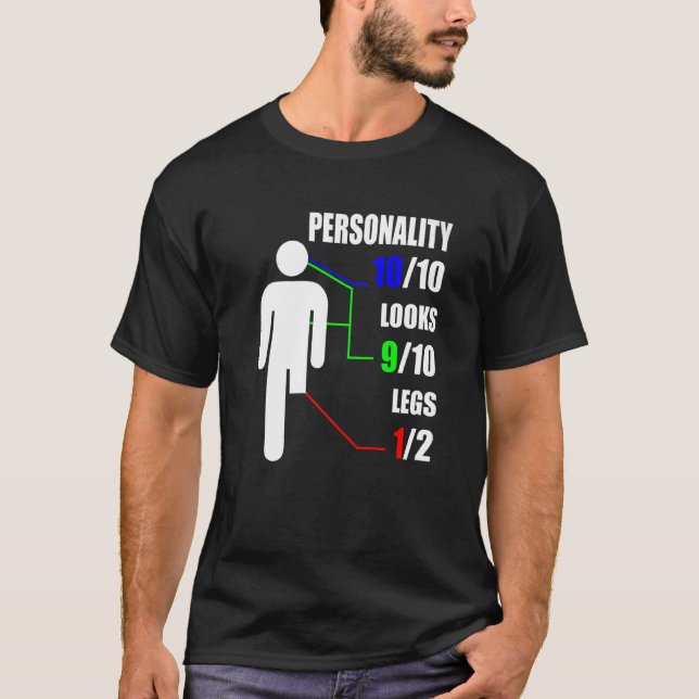 Persönlichkeit sieht Leg Amputation Handicap Amput T-Shirt (Vorderseite)