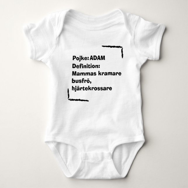 Personlig Babybody med Namn , Personalized Baby  Baby Strampler (Vorderseite)