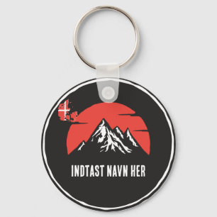 Personligt by navn Danmark runddesign Schlüsselanhänger