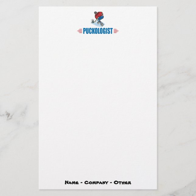 Personlized Eis-Hockey Briefpapier (Vorderseite)