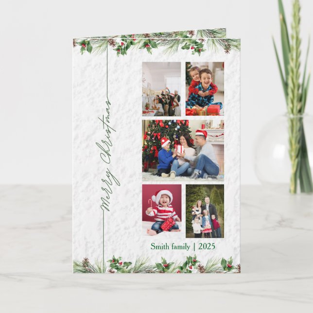 Personlized Merry Christmas Photo Card Feiertagskarte (Vorderseite)