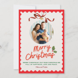 Personlized Merry Christmas Photo Card Feiertagskarte