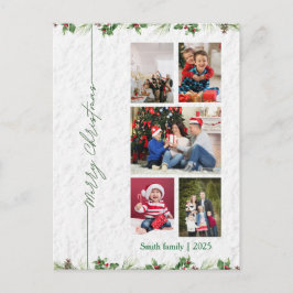 Personlized Merry Christmas Photo  Postkarte
