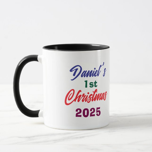 Personlized Photo Daniel's 1st Christmas Tree  Tasse (Links)