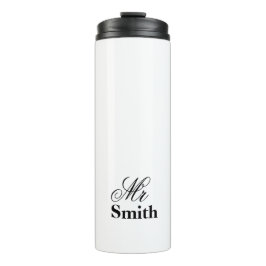 Personlized Text-Herr Smith Name White Black Thermosbecher