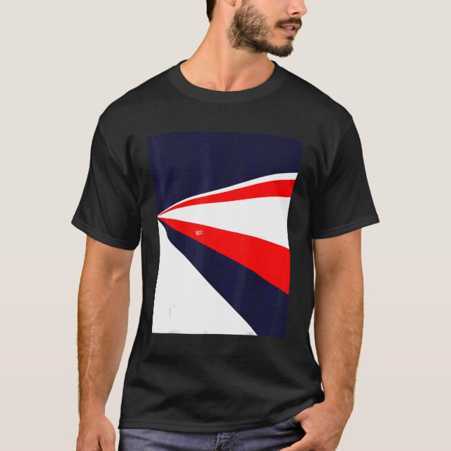 Perspective retro design red white blue T-Shirt (Vorderseite)