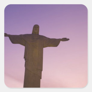 Perspektive, Christliche Statue am Corcovado, 704 Quadratischer Aufkleber