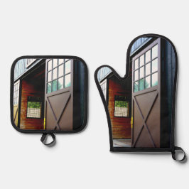 Perspektive der Barenttür Ofenhandschuh & Topflappen-Set