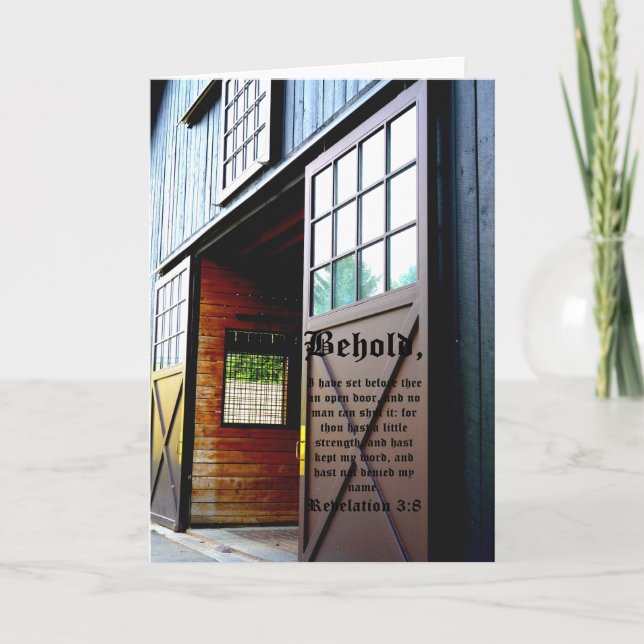 Perspektive der Barenttür, Offenbarung 3:8 Dankeskarte (Vorderseite)