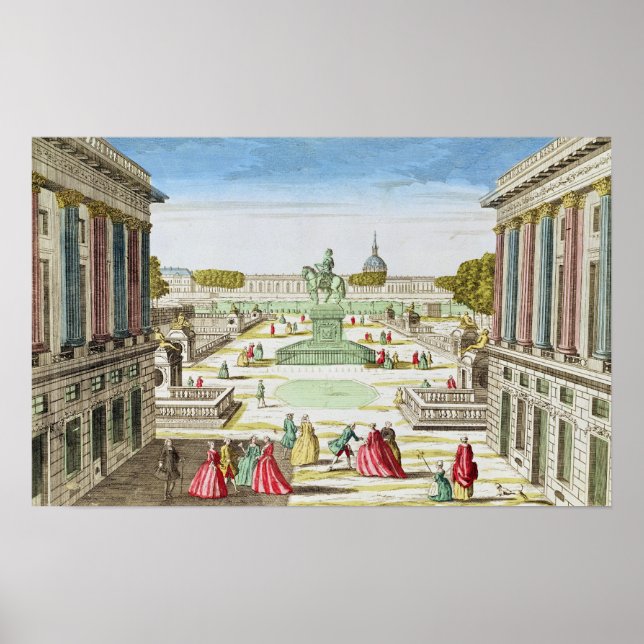 Perspektive des Place Louis XV Poster (Vorne)