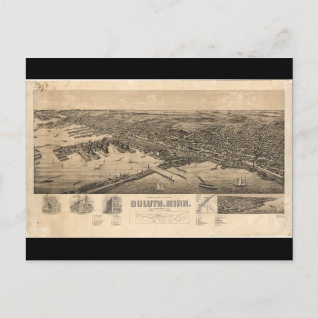 Perspektive Karte von Duluth Minnesota (1893) (Vorderseite)