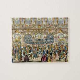 Perspektiven-Ansicht des Ballsaals, konstruiert in Puzzle