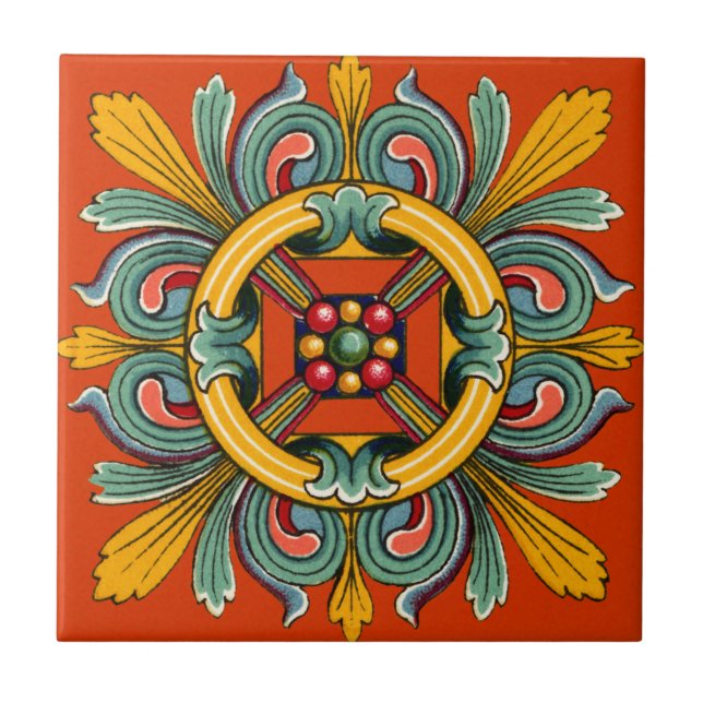 Perssimon viktorianisches Fliesendesign Fliese (Vorderseite)