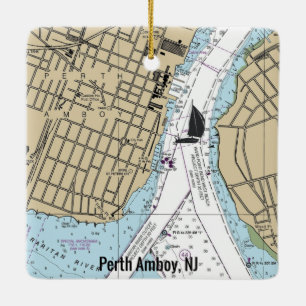 Perth Amboy NJ Chart Keramikornament