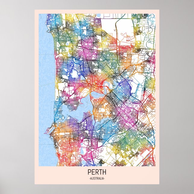 Perth Australia City Map Poster (Vorne)