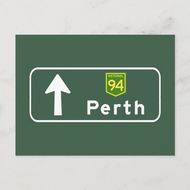 Perth, Australia Road Sign Postkarte (Vorderseite)