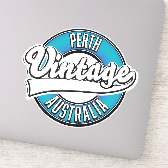 Perth Australia Vintages Logo Aufkleber (Detail)
