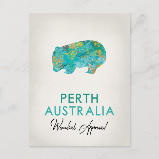 Perth Australia Wombat Postkarte (Vorderseite)
