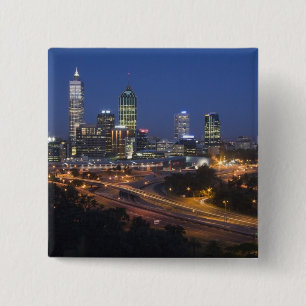 Perth, Australien. Blick auf die Innenstadt von Pe Button