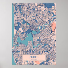 Perth - Australien Breezy City Map Poster