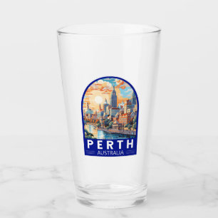 Perth Australien Reise Kunst Vintage Glas